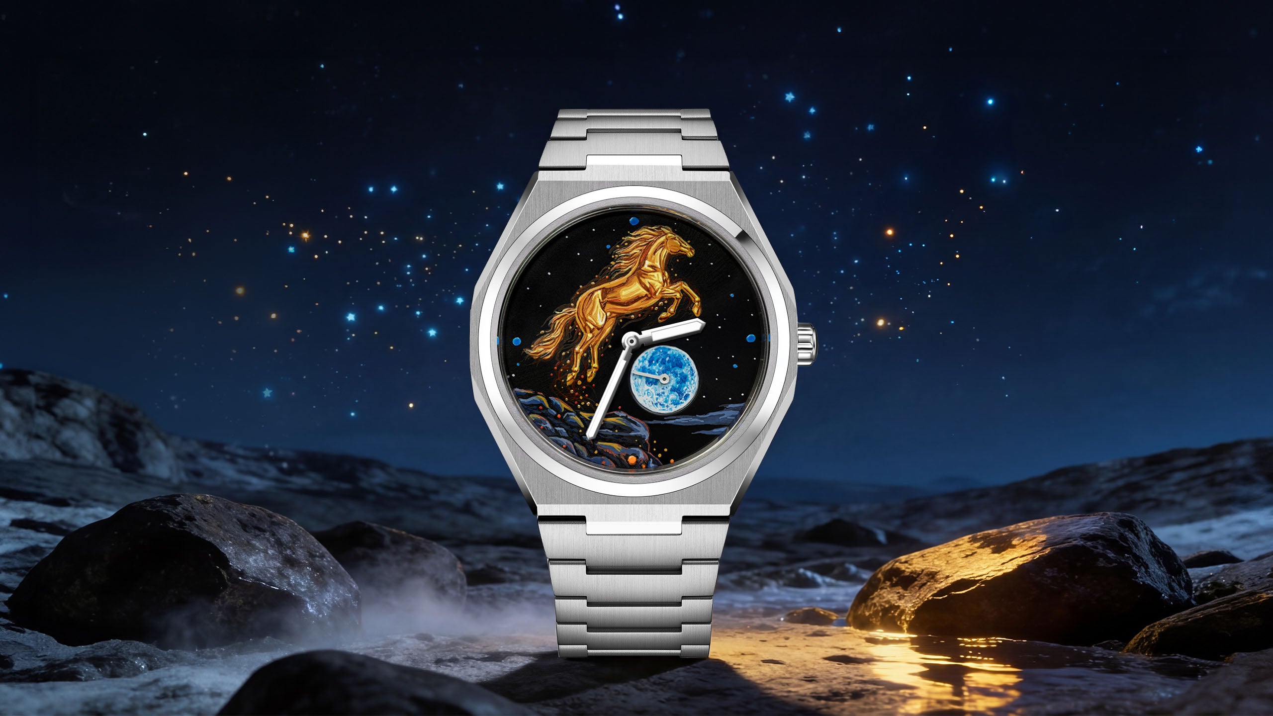 Citizen Zenshin Golden Stallion - Bespoke Citizen Zenshin with hand-painted golden stallion artwork, customized exclusively by IFL Watches