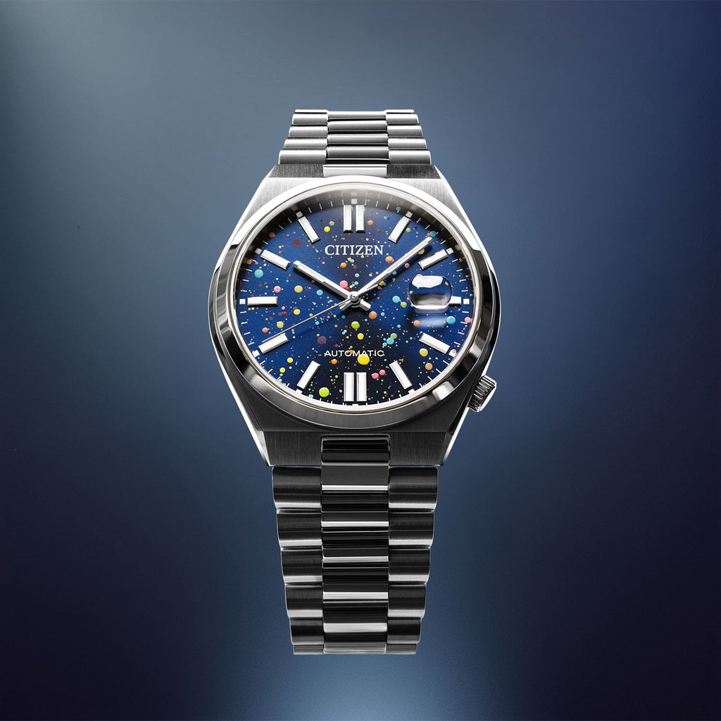 Tsuyosa Midnight Sky Concept on Citizen Automatic, Limited Edition by IFL Watches with custom hand-painted stars and midnight sky artwork on the dial