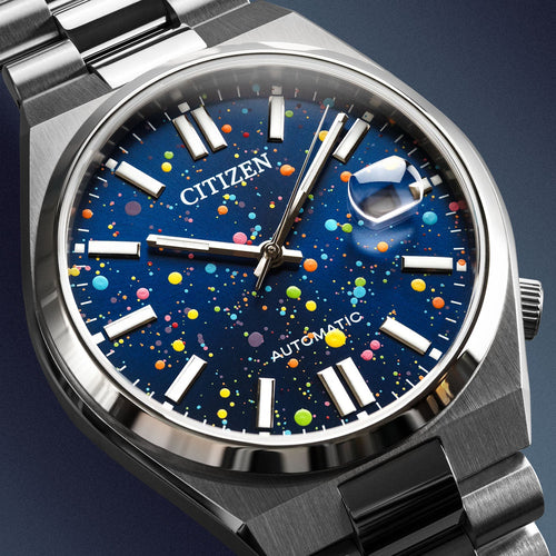 Tsuyosa Midnight Sky Concept on Citizen Automatic, Limited Edition by IFL Watches with custom hand-painted stars and midnight sky artwork on the dial