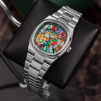 Bulova Super Seville Mural Verde – Hand-painted custom Bulova Super Seville featuring NYC street art on green dial, a bespoke timepiece by IFL Watches