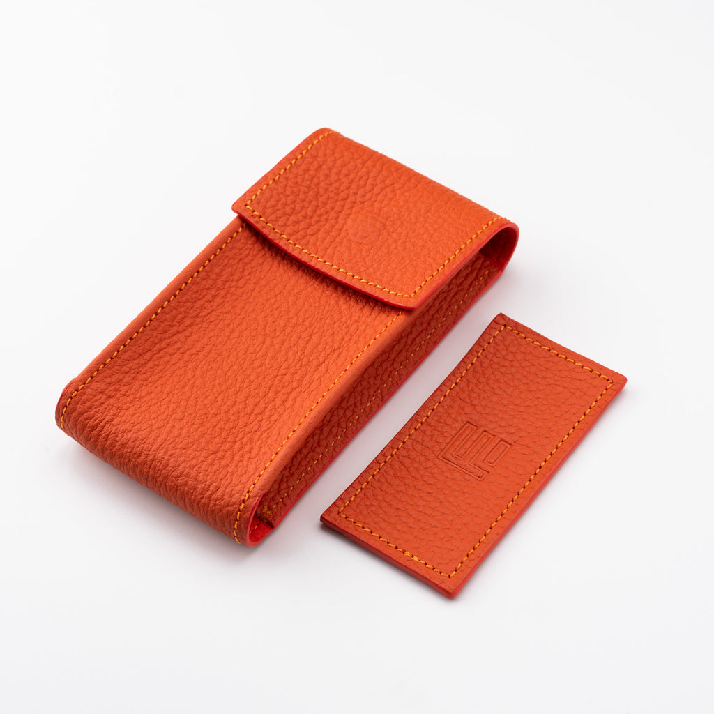 Tangerine Leather Watch Pouch