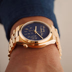 Tsuyosa Rose Gold Who Cares Concept – custom Citizen Tsuyosa with a rose gold-coated case and bracelet, featuring scattered numeral and playful message on the dial by IFL Watches.