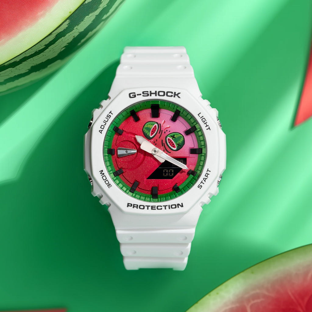 Slice into style with the G-Shock CasiOak Post Melone limited edition watch, a bold fashion statement