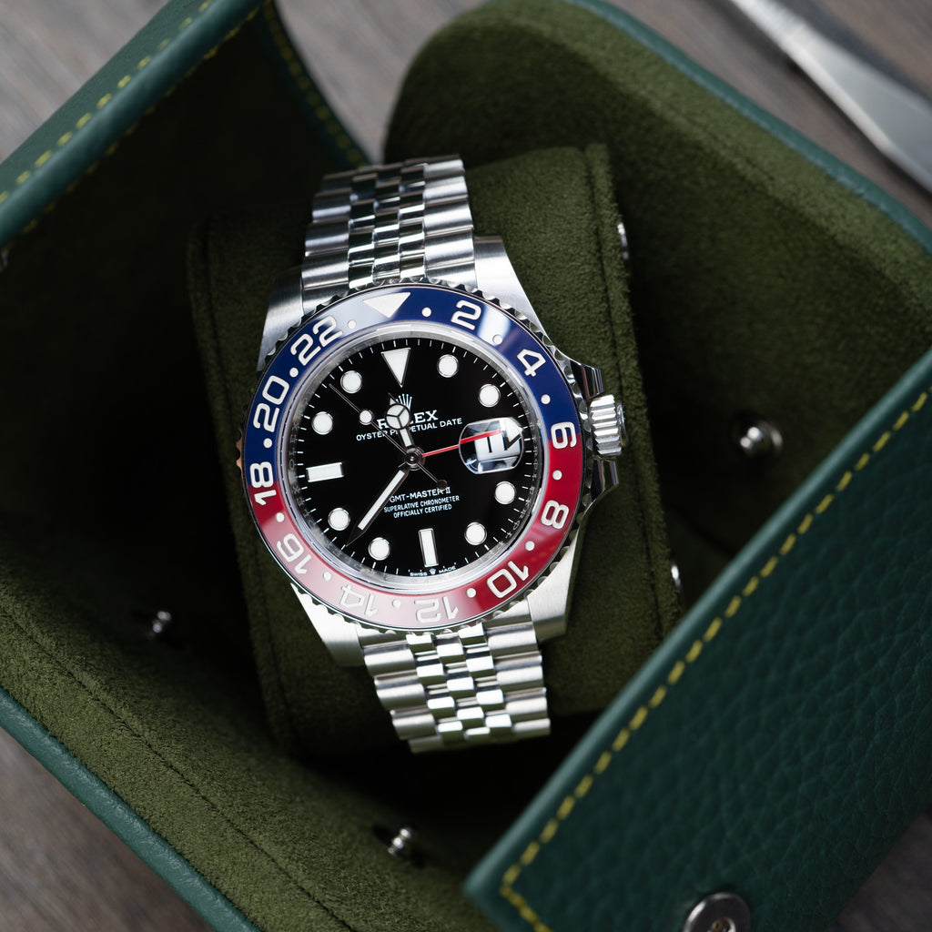 Olive Leather Watch Roll – One Watch