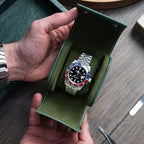 Olive Leather Watch Roll – One Watch