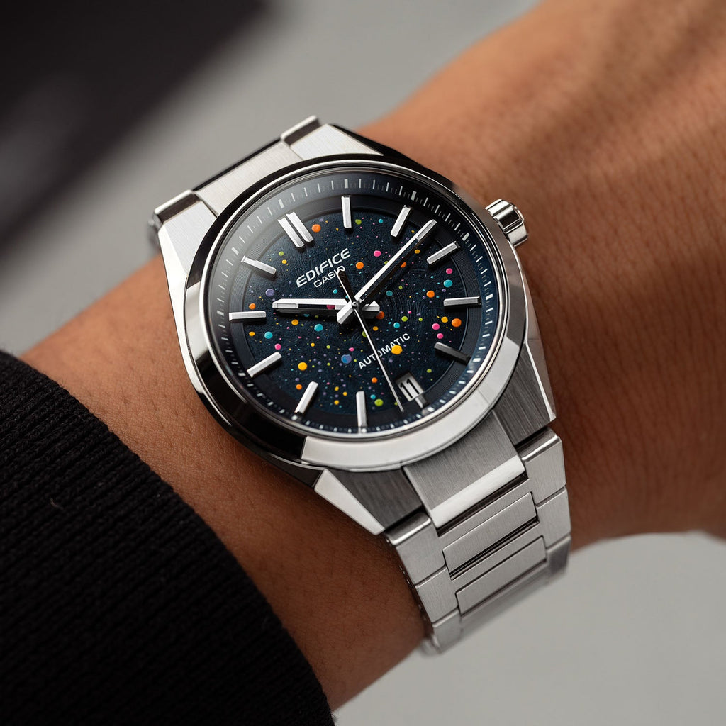 Casio Edifice Midnight Sky – Hand-painted custom Casio Edifice featuring night sky artwork, a bespoke limited edition timepiece by IFL Watches