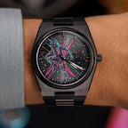 IFL Watches Canvax MK-01 – Hand-painted custom Canvax featuring neon steampunk soldier artwork, a bespoke timepiece by IFL Watches