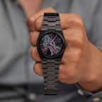 IFL Watches Canvax MK-01 – Hand-painted custom Canvax featuring neon steampunk soldier artwork, a bespoke timepiece by IFL Watches