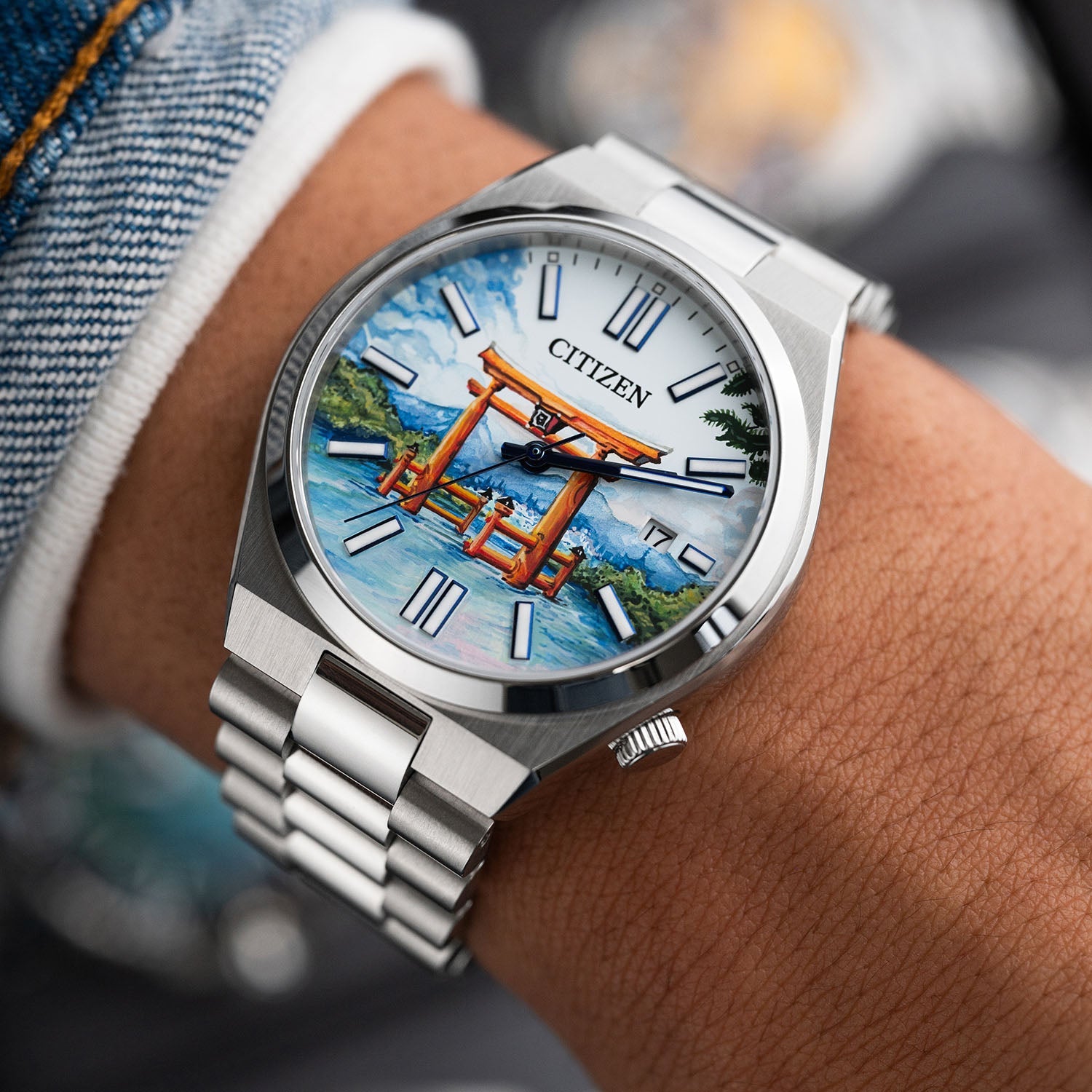 Tsuyosa Hiroshima Concept – Exclusive Citizen Tsuyosa from the Japan-Inspired Collection with a hand-painted Hiroshima dial. A symbol of harmony and resilience. Limited edition by IFL Watches.