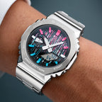 G-Shock CasiOak Blue Flamingo – Hand-painted custom G-Shock CasiOak featuring Miami-inspired artwork, a bespoke limited edition timepiece by IFL Watches