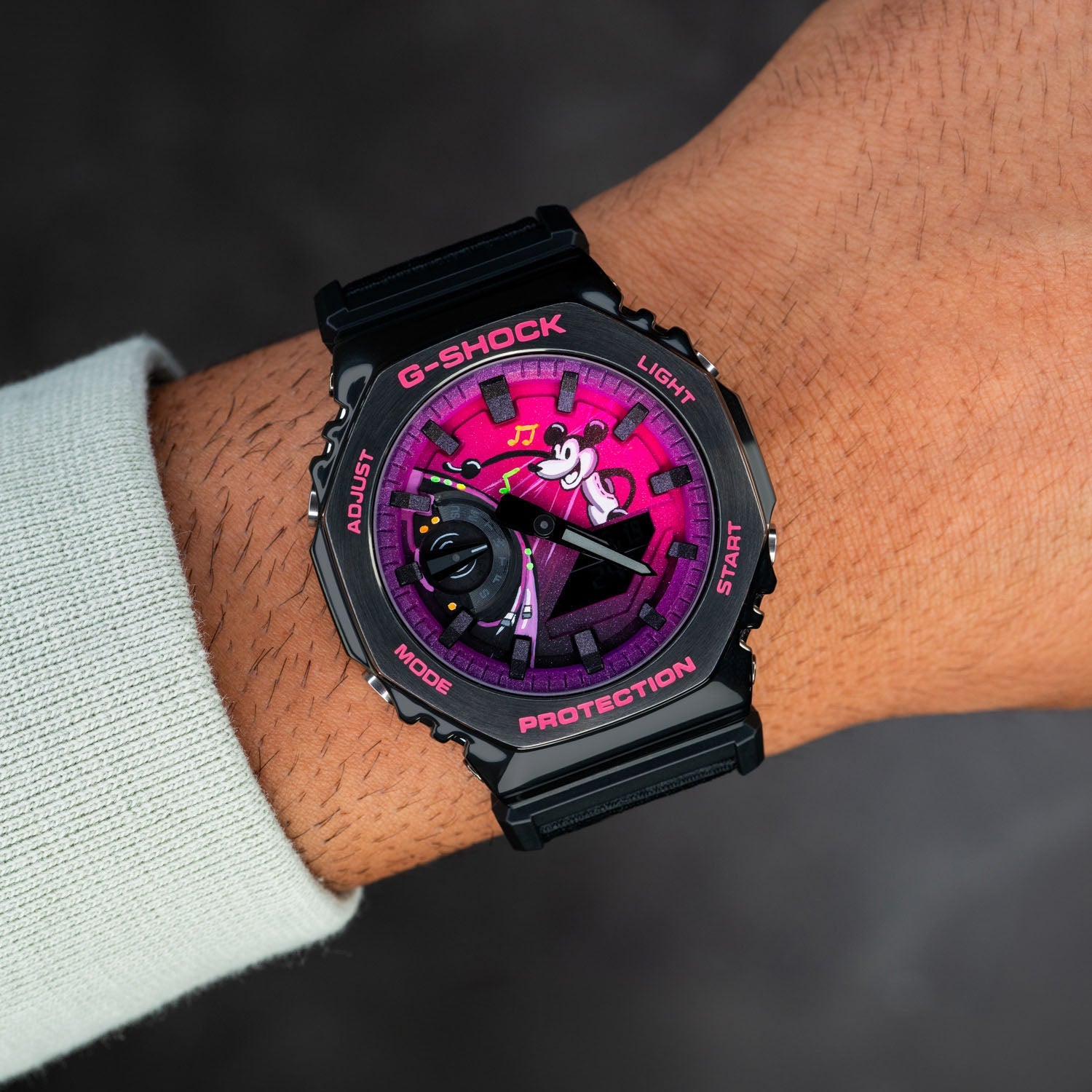 G-Shock CasiOak DJ Willie by IFL Watches – Limited Edition Custom Timepiece Featuring Steamboat Willie and Hand-Painted UV Light Dial