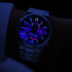 HODL Squad Citizen – Hand-painted custom Tsuyosa watch featuring Doge, Shiba Inu and PEPE meme coins artwork, bespoke timepiece by IFL Watches