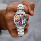 Oris Diver 65 Spray Britannia – Hand-painted custom Oris Divers Sixty-Five 38mm featuring London street art with British icons, bespoke timepiece by IFL Watches