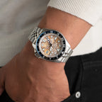 Explorer Concept – Hand-painted custom Seiko 5 GMT featuring ancient map artwork, a limited edition bespoke timepiece by IFL Watches