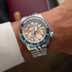 Explorer Concept – Hand-painted custom Seiko 5 GMT featuring ancient map artwork, a limited edition bespoke timepiece by IFL Watches