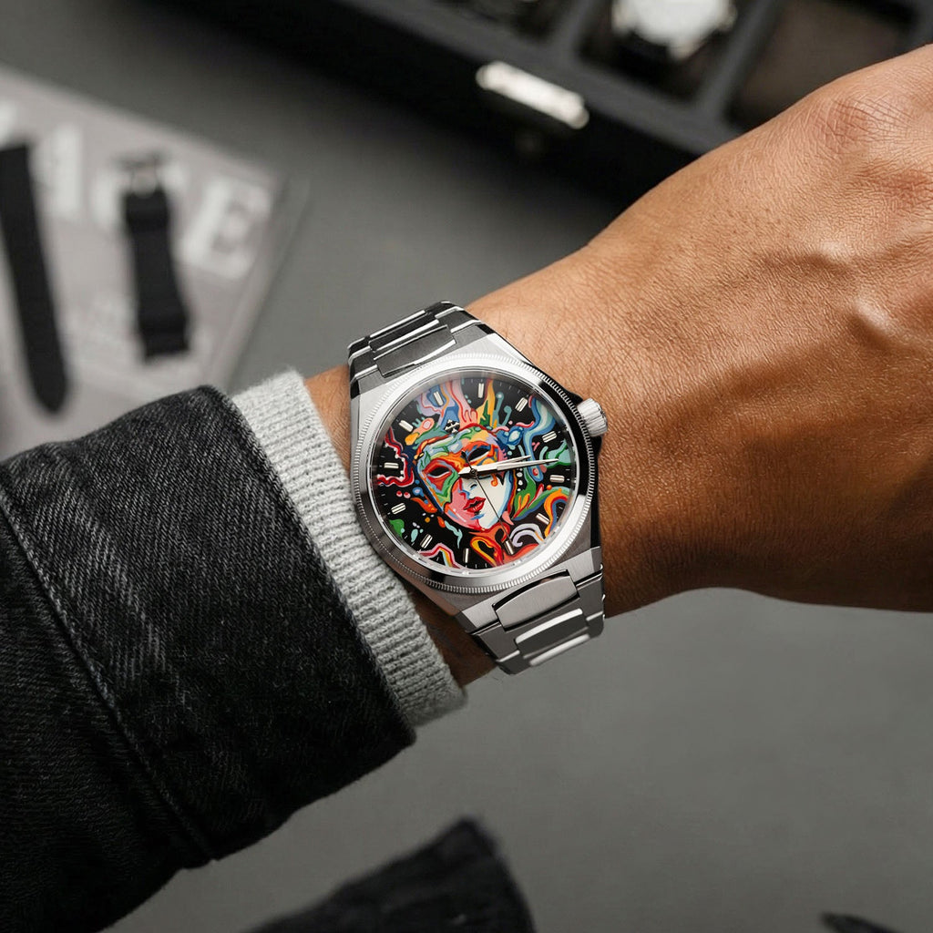 Venezianico Arsenale Arlecchino - Custom hand-painted dial with colorful carnival mask, bespoke limited edition by IFL Watches