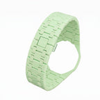 Blaue Acht Swatch × AP Royal Pop Ceramic Case-Strap — lime green ceramic link bracelet, side view, by IFL Watches