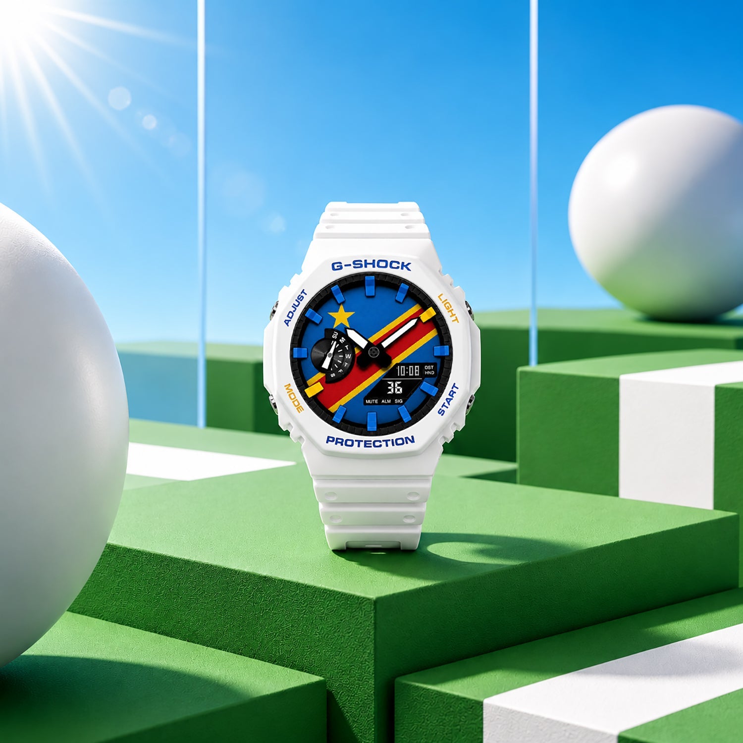 Casio G-Shock DR Congo national flag watch by IFL Watches