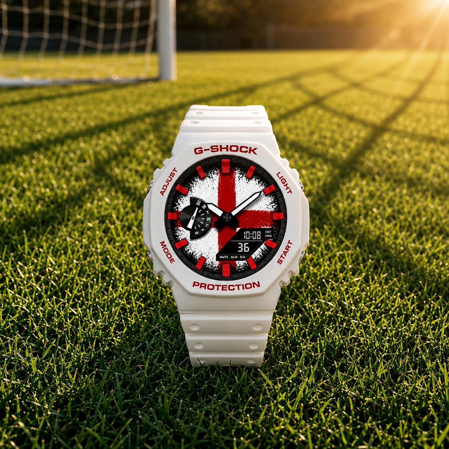 Custom England flag Casio G-Shock on the wrist, by IFL Watches