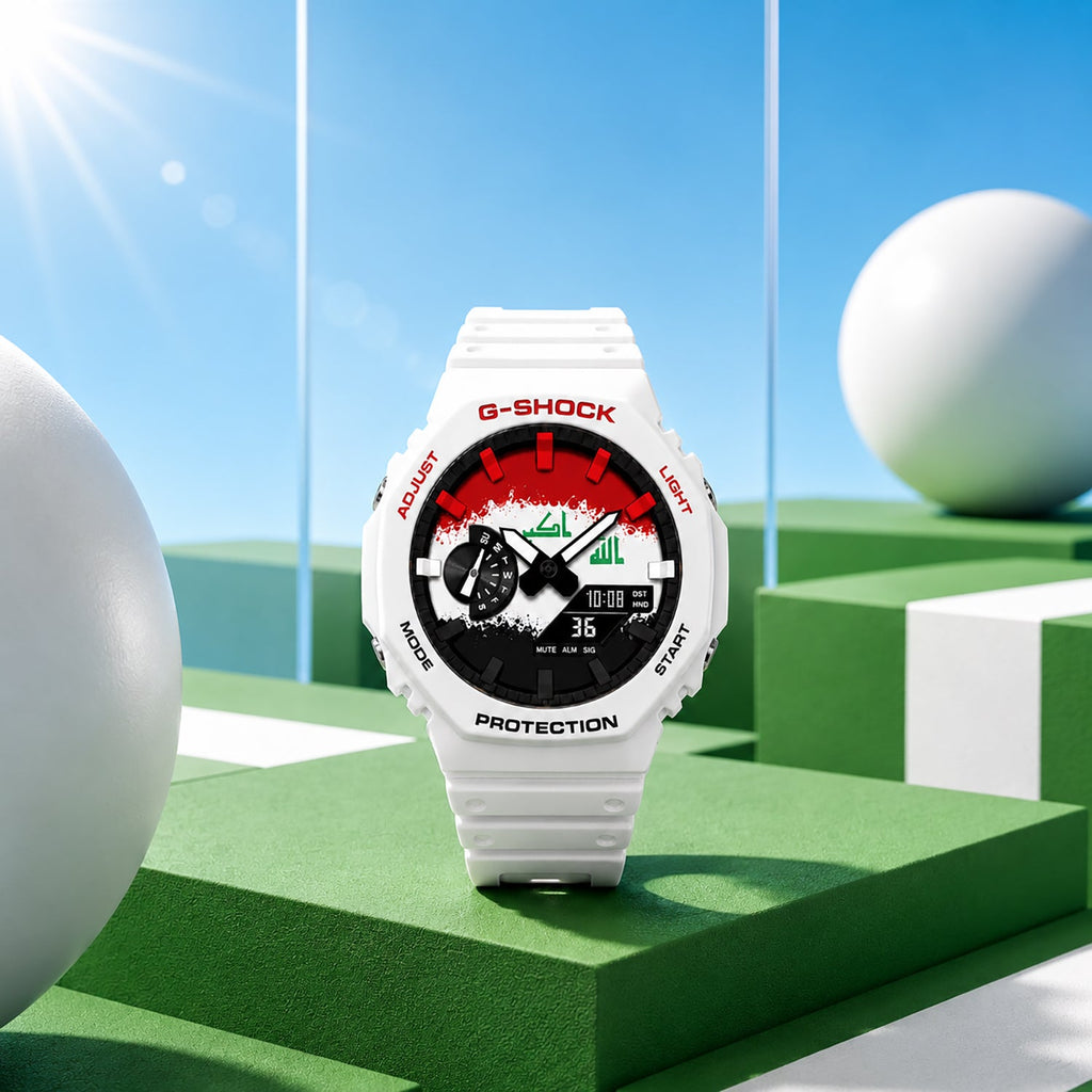 Casio G-Shock Iraq flag dial watch, customized by IFL Watches