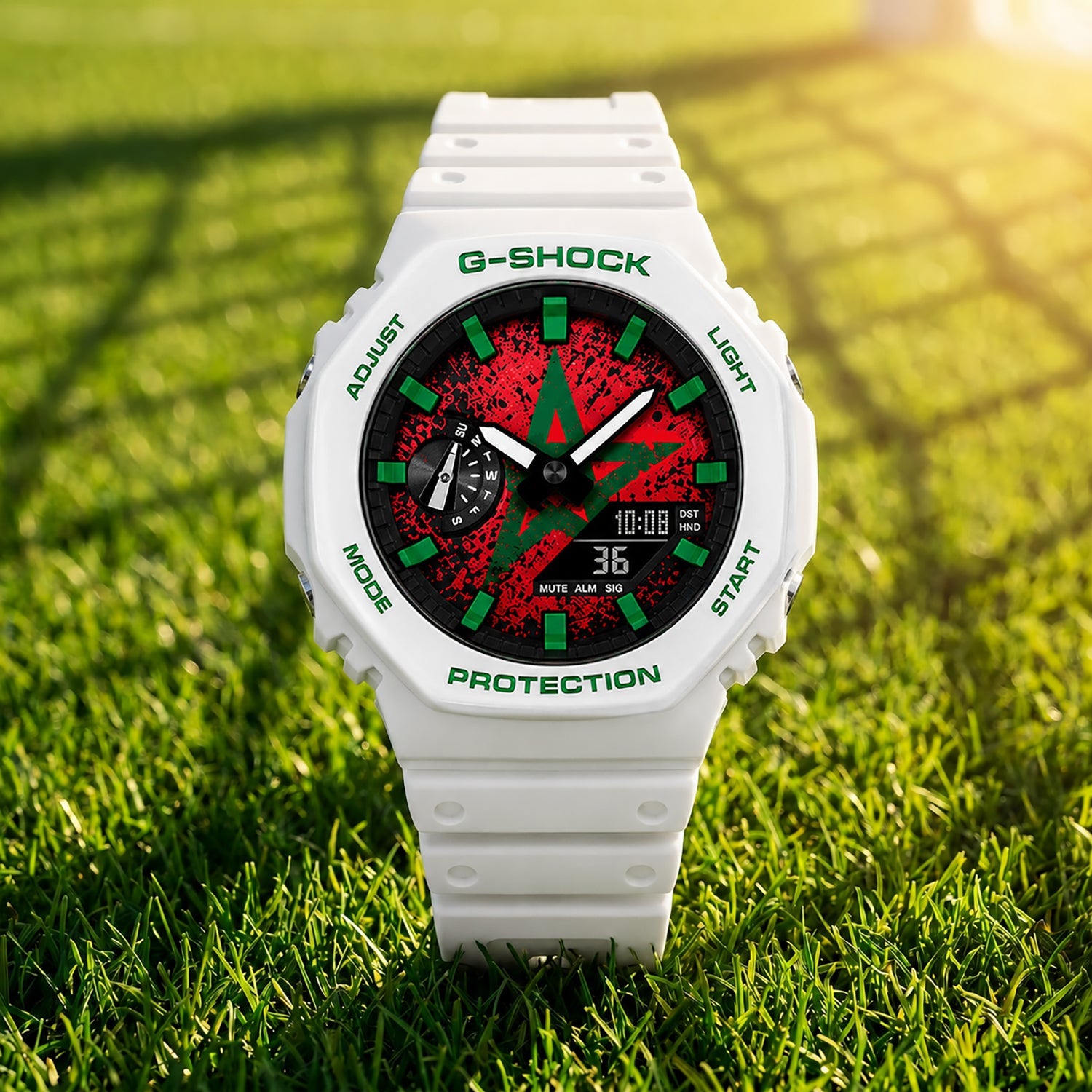 Casio G-Shock Morocco flag dial watch, customized by IFL Watches