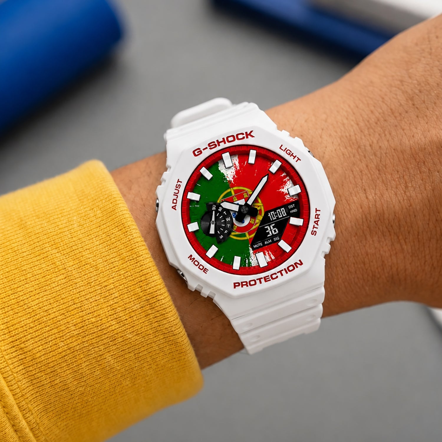 Casio G-Shock Portugal flag dial watch, customized by IFL Watches