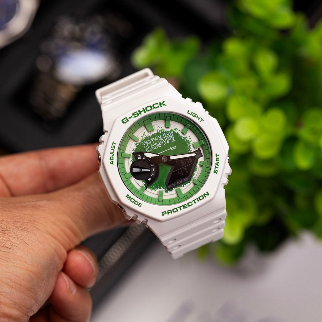 Casio G-Shock Saudi Arabia — Saudi Arabia flag custom G-Shock, lifestyle image by IFL Watches