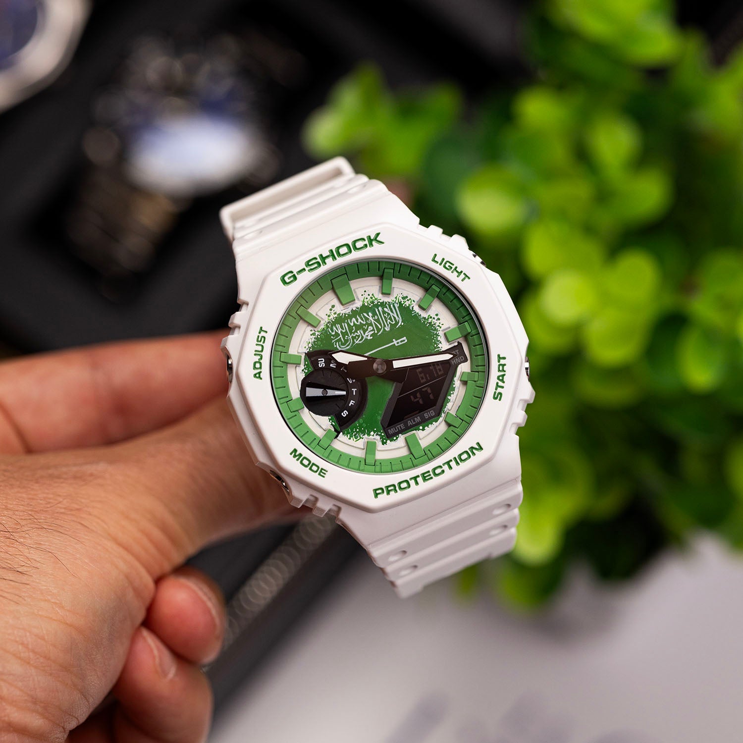 Casio G-Shock Saudi Arabia — Saudi Arabia flag custom G-Shock, lifestyle image by IFL Watches