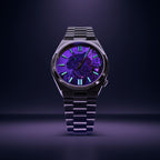 La Féline Concept – Hand-painted custom Citizen Tsuyosa 37mm with UV-reactive panther artwork, a bespoke timepiece by IFL Watches