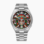 Citizen Tsuyosa Calavera Nocturna – Hand-painted custom Día de los Muertos sugar skull dial on 40mm stainless steel case, limited edition by IFL Watches