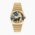 Equestrian Concept – Hand-painted bespoke timepiece featuring equestrian artwork on gold PVD-coated case