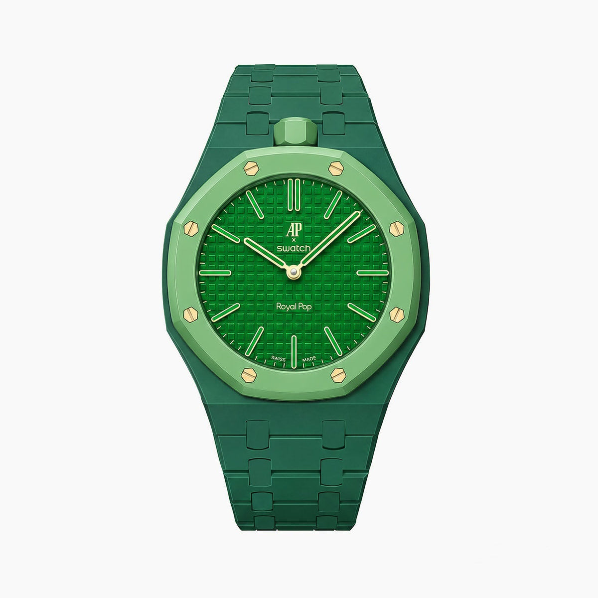 Bioceramic Strap & Case for AP X Swatch Royal Pop Green Eight