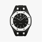 Ocho Negro Swatch × AP Royal Pop Rubber Case-Strap — stealth black kit with the Royal Pop head seated in the case, by IFL Watches