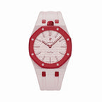 Otto Rosso Swatch × AP Royal Pop Rubber Case-Strap — worn in a beach scene, by IFL Watches