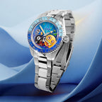 Out of Order Shaker Happy Hour — Steel case and bracelet framed by the graduated blue 24-hour bezel, hand-painted limited edition by IFL Watches