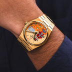 A Dime in Time Concept – Hand-painted custom Tissot PRX featuring wealth collector artwork, a bespoke timepiece by IFL Watches