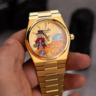 A Dime in Time Concept – Hand-painted custom Tissot PRX featuring wealth collector artwork, a bespoke timepiece by IFL Watches