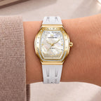 Tsar Bomba Lumina White Gold — Worn on wrist, showing the tonneau case and strap, available at IFL Watches.