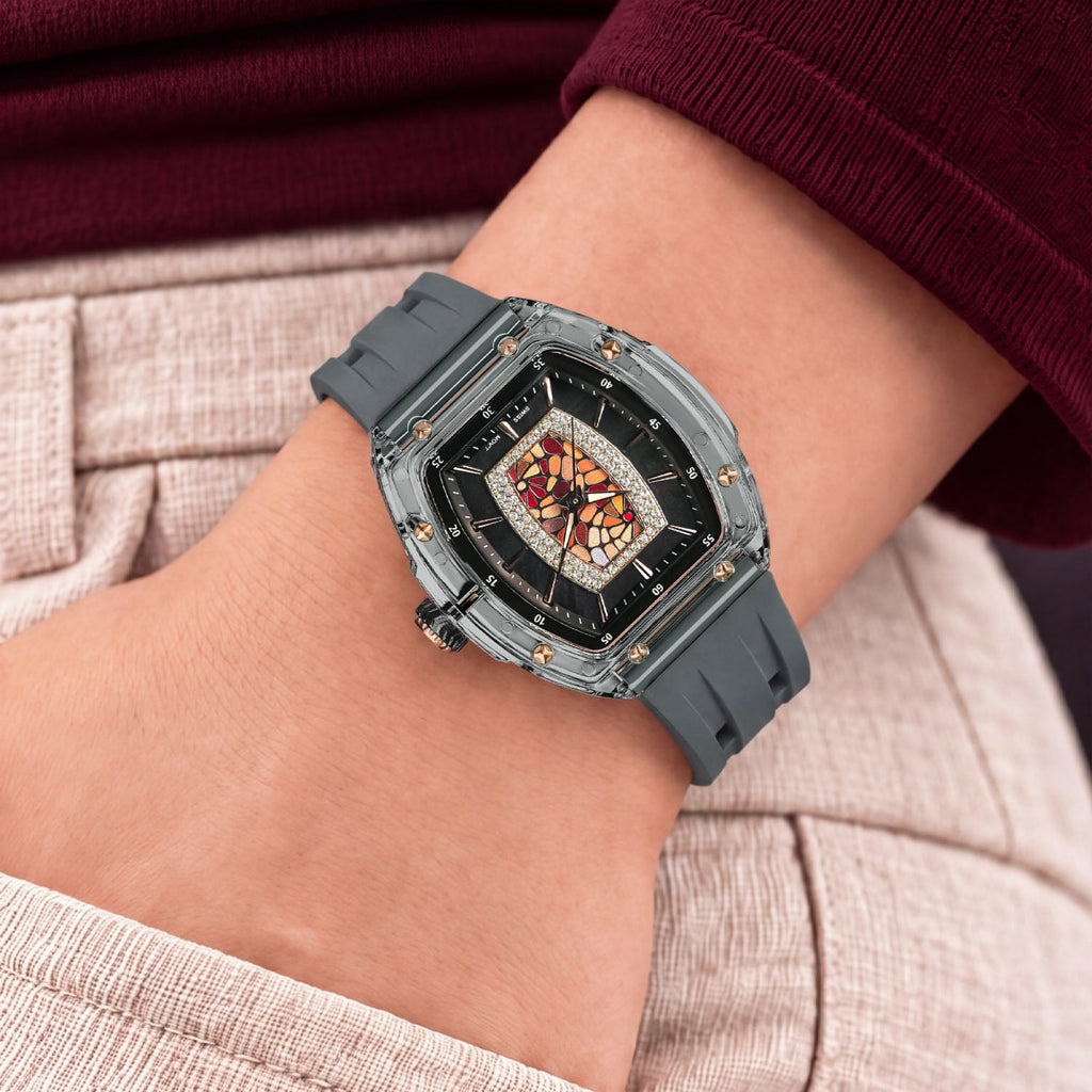 Tsar Bomba Nucleus Femme 02 Grey — Worn on wrist with a hand in pocket, seen from a relaxed angle, available at IFL Watches.