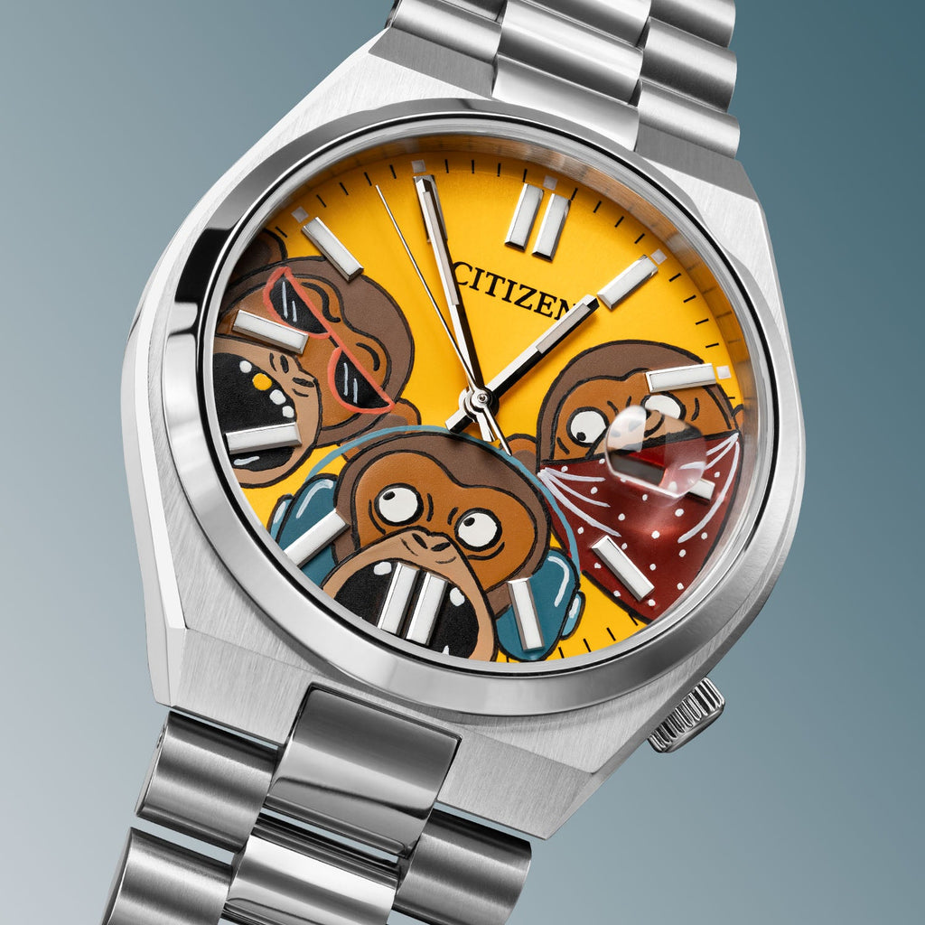 Wise Guys Concept – Hand-painted Custom Limited Edition Citizen Tsuyosa Automatic by IFL Watches with Three Wise Monkeys design.