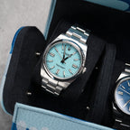 Azure Camo Leather Watch Roll – Three Watches