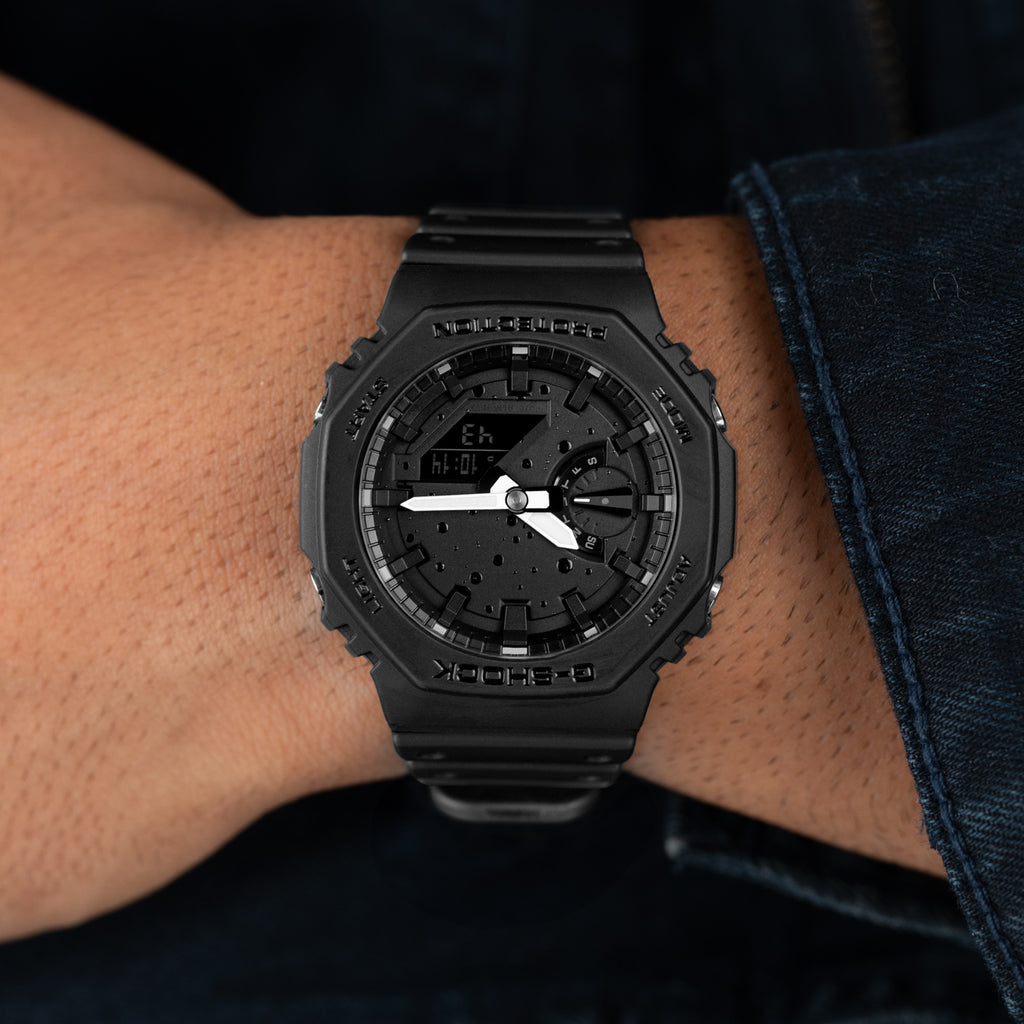 G-Shock CasiOak Blackout Watch – Hand-Painted Custom Dial in Black