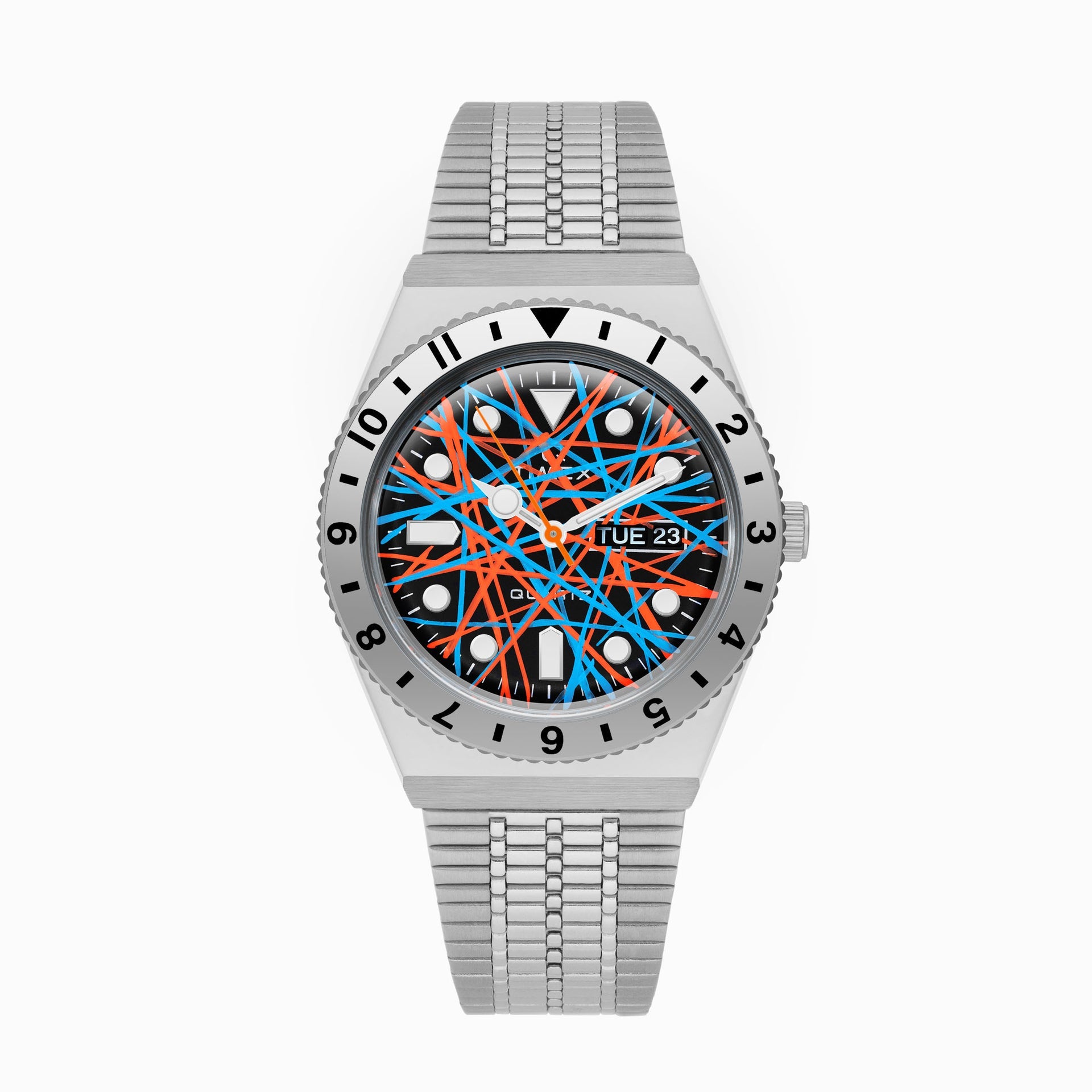 Citizen Tsuyosa Dive in Time — hand-painted bespoke watch with a headfirst dive into a vault of golden coins and gems on a rose gold case, by IFL Watches