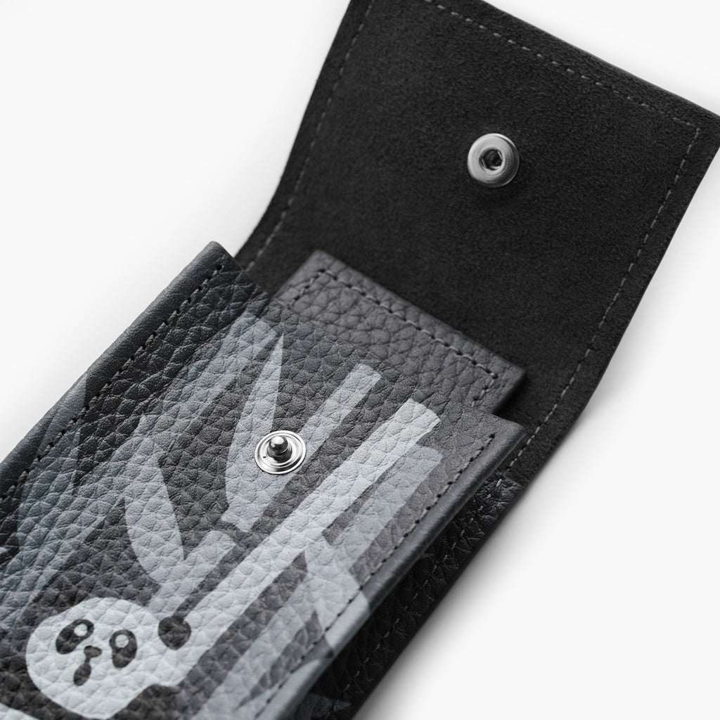 Charcoal Panda Leather Watch Pouch