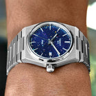 PRX Midnight Sky Concept – hand-painted custom Tissot PRX Blue Dial 35mm watch with abstract artwork, limited edition by IFL Watches.