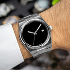 Onyx Steel Concept – Custom natural black onyx stone dial on stainless steel watch, bespoke timepiece by IFL Watches