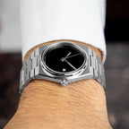 Onyx Steel Concept – Custom natural black onyx stone dial on stainless steel watch, bespoke timepiece by IFL Watches