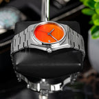 Red Agate Steel Concept – Custom natural red agate stone dial on stainless steel watch, bespoke timepiece by IFL Watches