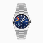 PRX Spaceman Concept – hand-painted custom Tissot PRX 35mm watch with playful astronaut and balloon artwork, limited edition by IFL Watches.